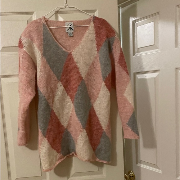 vintage Argyle Patterned Women's Sweater